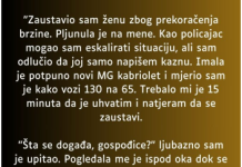 “Zaustavio sam ženu zbog prekoračenja brzine…”