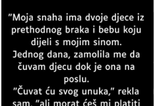 “Moja snaha ima dvoje djece iz prethodnog braka…”