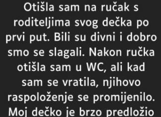 “Otišla sam na ručak s roditeljima svog dečka po prvi put…”