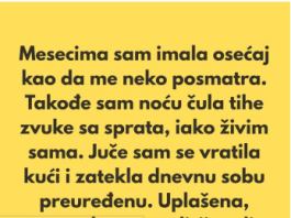 „Poslednjih nekoliko meseci imala sam osećaj kao da me neko posmatra.”