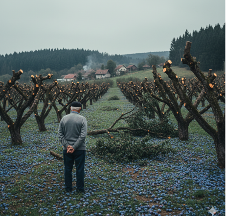 Komšija mu je iz zavisti posekao ceo voćnjak tokom noći: Ujutru je na svom pragu zatekao gajbu punu voća i poruku koja ga je postidela do suza.