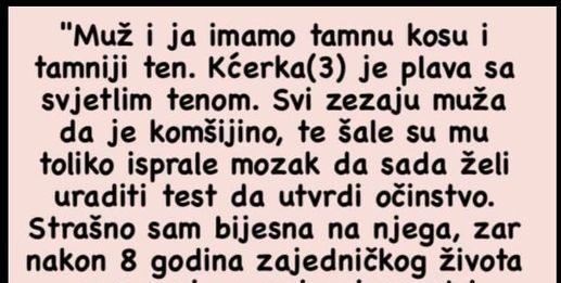 ‘Muž želi uraditi test da utvrdi očinstvo’