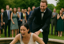 Tokom vjenčanja me je muž gurnuo u fontanu – ali moj odgovor pred svima je bio nezaboravan!